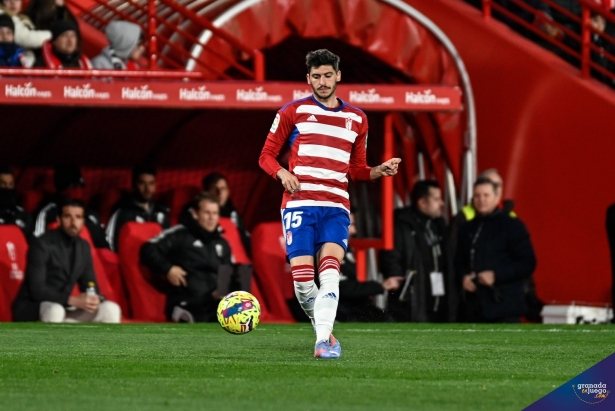 Carlos Neva, durante el encuentro ante el Málaga (JOSÉ M. BALDOMERO)