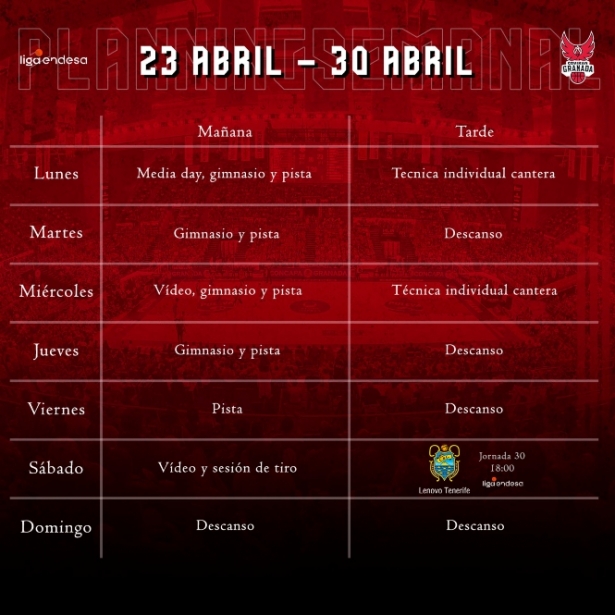 Planning semanal del Covirán Granada (FUNDACIÓN CBG)