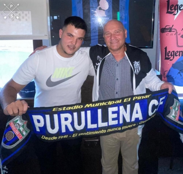 José Antonio Díaz `Cheito` junto a Andrés Tejada, su segundo entrenador (PURULLENA CF)