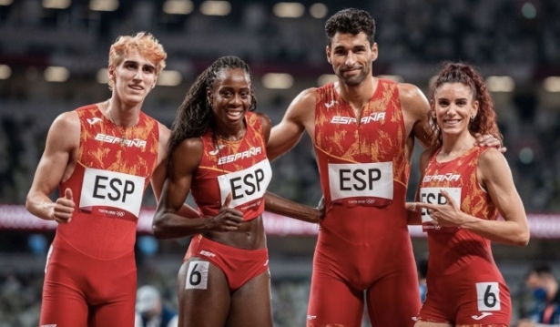 Los componentes del 4x400 metros de España (SPORTSMEDIA/ARCHIVO)