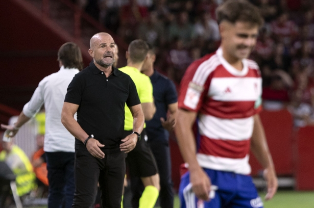 Paco López. entrenador del Granada CF, en un momento del encuentro ante el Rayo Vallecano (LOF)