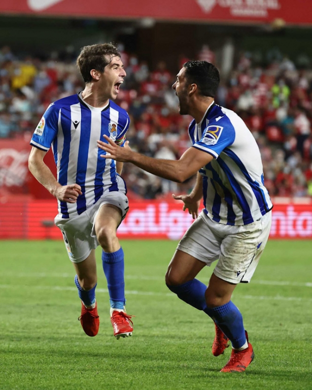 La Real Sociedad celebra un gol en Los Carmenes (REAL SOCIEDAD)