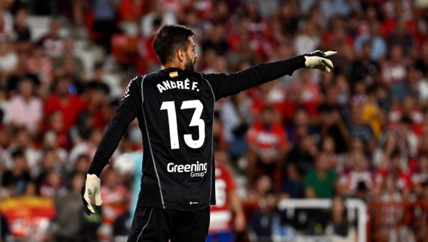 André Ferreira, guardameta del Granada CF, durante el último encuentro en casa (JOSÉ M. BALDOMERO)