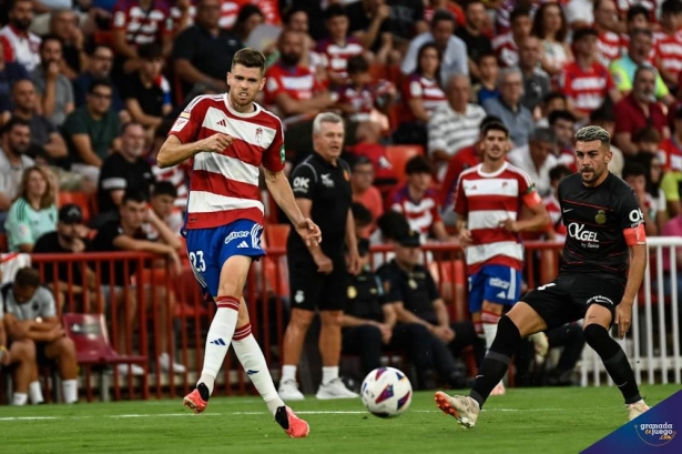 Gumbau durante el partido ante el Mallorca (JOSÉ M. BALDOMERO)