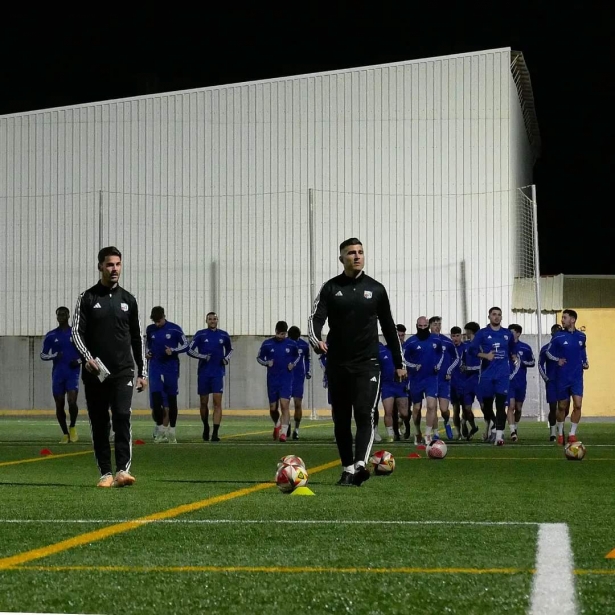 Edu Oriol y Armando Lozano durante un entrenamiento con el CF Motril (CF MOTRIL)