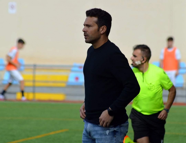 Javier Vilaseca durante el partido ante el Puerto de Motril (J. PALMA)