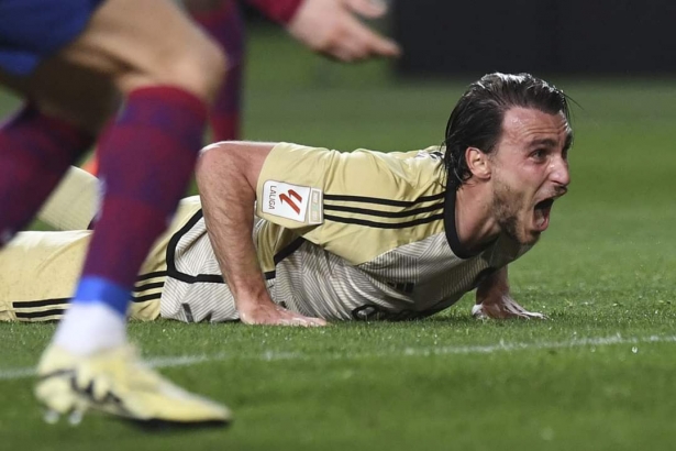 Ignasi Miquel celebra su gol ante el FC Barcelona (LOF)