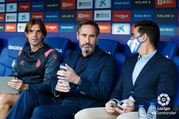 Vicente Moreno cuando era entrenador del Español (LALIGA)