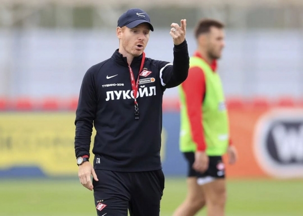 Guille Abascal durante un entrenamiento con el Spartak de Moscú 