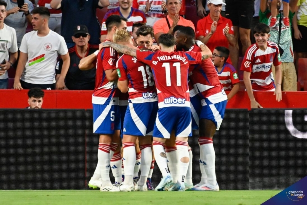 El Granada ha celebrado goles en todos los partidos (JOSÉ M. BALDOMERO)