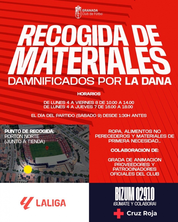 El Granada impulsa una recogida solidaria para Valencia (GRANADA CF)