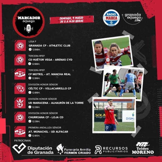 Toda la jornada dominical en MarcadorEnJuego (GRJ)