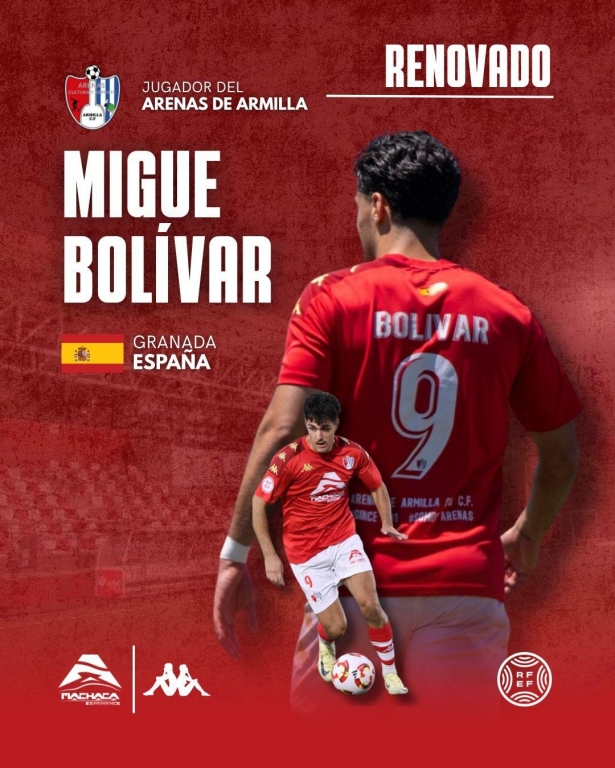 El Arenas seguirá contando con los goles de Bolívar (ARENAS OFICIAL)