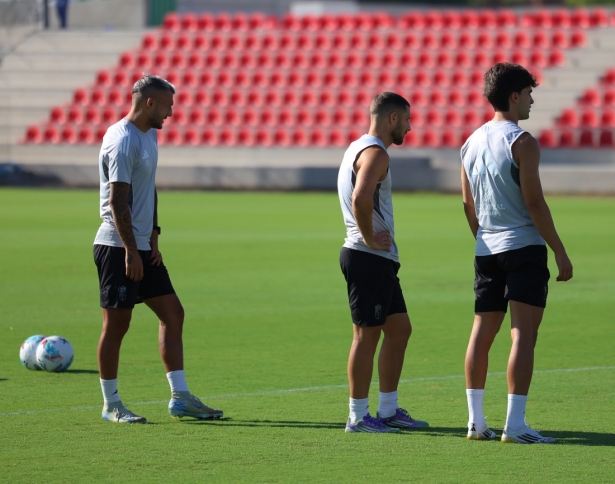 Alemañ, junto a Weissman y Stoichkov, en la sesión de miércoles (J. AZCOYTIA)