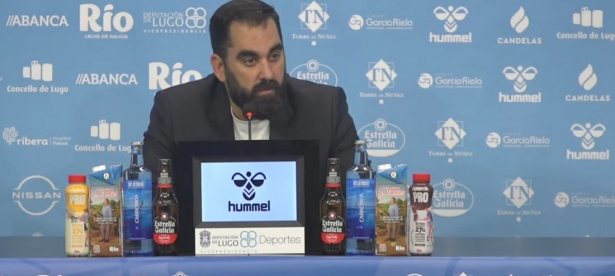 Ramón Díaz en la rueda de prensa post partido (RIO BREOGÁN)