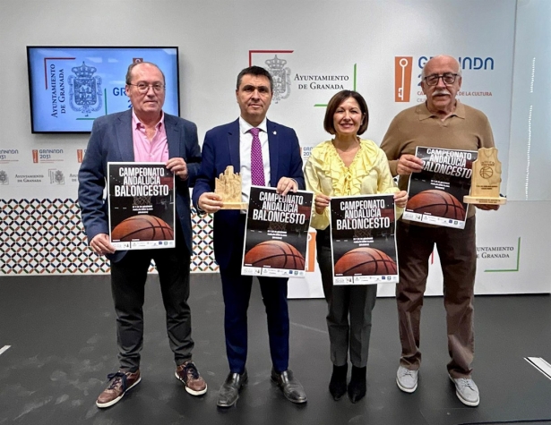 La presentación de la decimosexta edición del Campeonato de Andalucía de Baloncesto Fanddi 2025 celebrado en Granada. (AYUNTAMIENTO DE GRANADA)