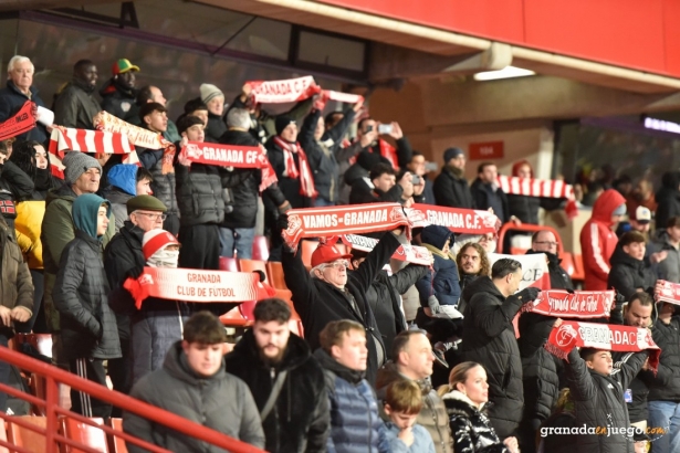 La afición del Granada protestó contra la cúpula de mando (J.M. BALDOMERO)