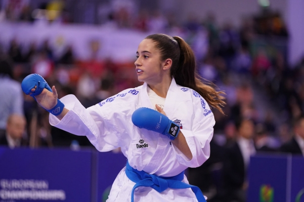 Nadira García durante un combate 