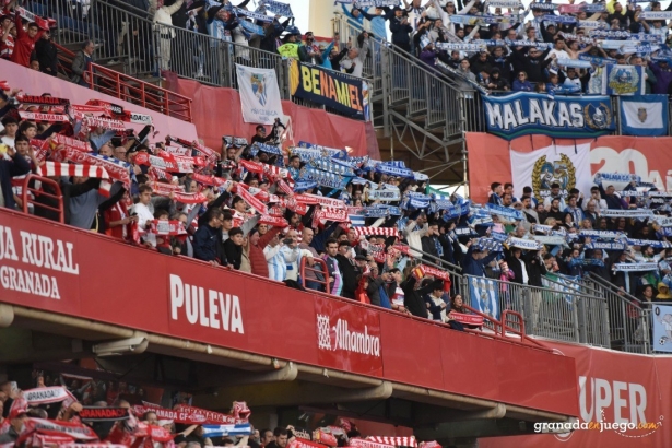 Ante el Málaga la afición visitante también se dejó notar (J.M. BALDOMERO)