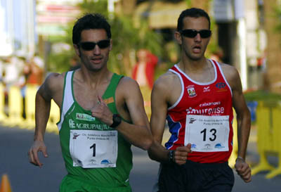 Paquillo, a la izquierda, en el Campeonato Andaluz de Marcha