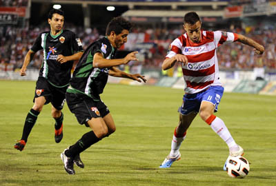 Dani Benítez en el encuetro ante el Elche CF (BALDOMERO)