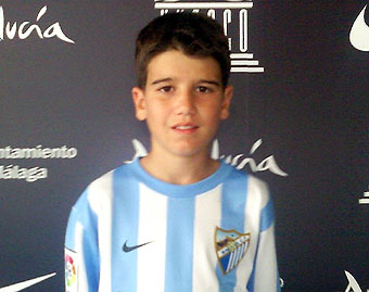 Sergio Delgado con la camiseta del Málaga CF