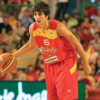 Ricky Rubio, en un encuentro con la Selección Española