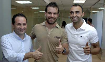 Ribeiro y Martins, junto al gerente David Navarro (PACO AYALA)