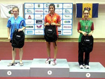 Laura Ramírez en el podium del Open de Madeira (GRJ)