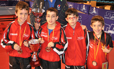 Alberto Rodríguez, Guillermo Cuesta, Alfonso Martínez y Pablo Reyes en el Campeonato de España