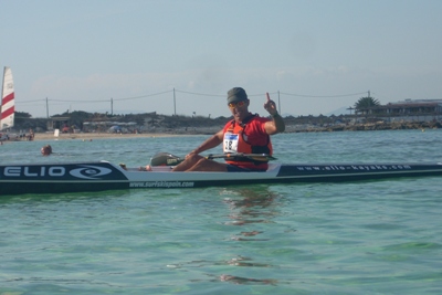 El granadino Joaquín González, en su llegada a meta