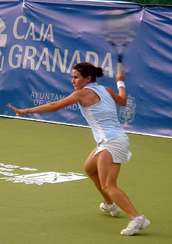 Irene Rhebherger en el partido del miércoles