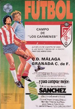 Cartel de un partido de épocas anteriores