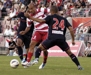 Mikel Rico en el amistoso de pretemporada ante el At. Madrid (BALDO)