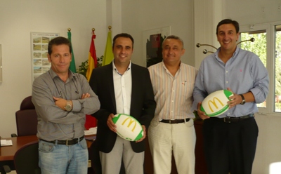 Francisco Rodríguez, Pablo Stexhe, Miguel Acasuso y Pablo Rubio, durante la reunión 