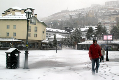 La estación granadina registraba esta misma mañana una intensa nevada