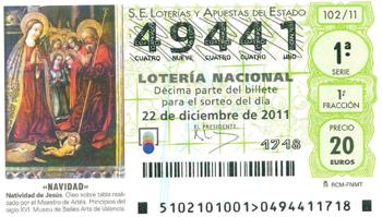 Imagen del décimo de Lotería de Navidad del Granada CF