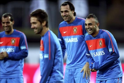 Martins durante una sesión preparatoria con Portugal