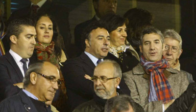 Quique Pina también acompañó al equipo en su salida a Bilbao