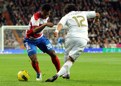 Uche con el madridista Marcelo en la última salida (BALDOMERO)