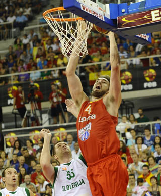 Pau Gasol en el Palacio de los Deportes con la selección (BALDO)