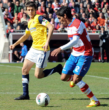 Franco Jara realizó su mejor partido con el Granada CF (BALDOMERO)