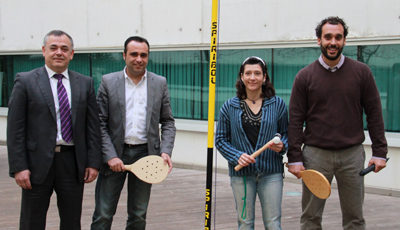 Francisco Rodríguez con una raqueta de Spiribol
