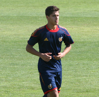 Antonio Marín, durante un entrenamiento con el combinado español