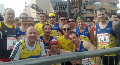Un grupo de Trotanoches antes de la competición