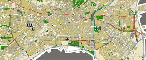 Plano del recorrido de la Media Maratón Ciudad de Granada (GRJ)