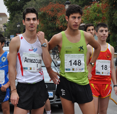 Amezcua antes de comenzar una prueba