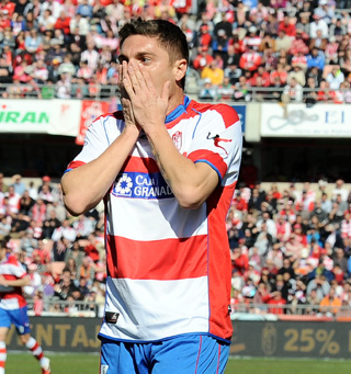 Siqueira marcó dos goles en el Camp Nou el pasado martes (BALDOMERO)