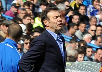 Abel Resino, durante el partido en La Romareda (BALDOMERO)