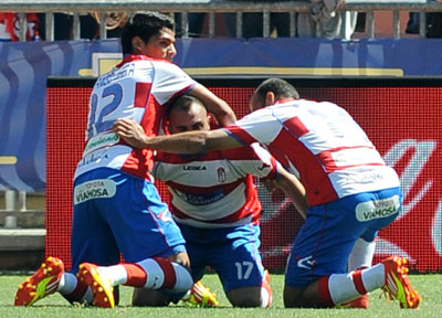 Franco Jara celebrando el único gol del encuentro (BALDOMERO)